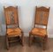 Brutalist Wood & Rattan Chairs, Set of 6, Image 4