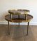 Neoclassical Style Tripod Pedestal Table in Mahogany, Brass & Golden Metal Base 3