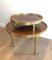 Dreibeiniger neoklassizistischer Tisch aus Mahagoni, Messing & goldenem Metallfuß 5