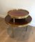 Neoclassical Style Tripod Pedestal Table in Mahogany, Brass & Golden Metal Base 9