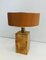 Lámpara de mesa de marquetería de paja, años 50, Imagen 1