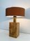 Lámpara de mesa de marquetería de paja, años 50, Imagen 3