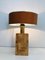 Lámpara de mesa de marquetería de paja, años 50, Imagen 4