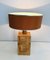 Lámpara de mesa de marquetería de paja, años 50, Imagen 5
