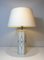 Neoclassical Style Table Lamp in White Lacquered Sheet Metal with Golden Decorations 2