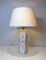 Neoclassical Style Table Lamp in White Lacquered Sheet Metal with Golden Decorations 9
