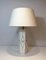 Neoclassical Style Table Lamp in White Lacquered Sheet Metal with Golden Decorations, Image 1