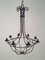 Large Wrought Iron Cage Chandelier 8