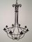 Large Wrought Iron Cage Chandelier 2