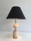 Travertine & Chrome Table Lamp by Philippe Barbie 2