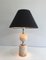 Travertine & Chrome Table Lamp by Philippe Barbie, Image 2