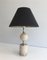Lampe de Bureau en Travertin et Chrome par Philippe Barbie 1