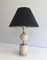 Travertine & Chrome Table Lamp by Philippe Barbie, Image 1