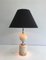 Travertine & Chrome Table Lamp by Philippe Barbie 4