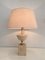 Baluster Table Lamp in Travertine & Gold Metal by Philip Barbier 9