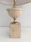 Baluster Table Lamp in Travertine & Gold Metal by Philip Barbier 8