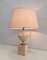 Baluster Table Lamp in Travertine & Gold Metal by Philip Barbier 3