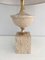 Baluster Table Lamp in Travertine & Gold Metal by Philip Barbier 5