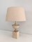 Baluster Table Lamp in Travertine & Gold Metal by Philip Barbier 1