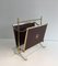 Mahogany and Brass Magazine Racks Attributed to Maison Jansen House, Set of 2 7