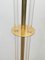 Parkett Stehlampe aus goldenem Messing & Acrylglas 6