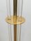 Parkett Stehlampe aus goldenem Messing & Acrylglas 7