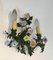 Lampade da parete in ferro con fiori in porcellana, anni '60, set di 2, Immagine 6