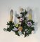 Lampade da parete in ferro con fiori in porcellana, anni '60, set di 2, Immagine 5