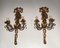 Italian Gold Wood Wall Lights, 1960s, Set of 2, Image 1