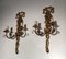 Italian Gold Wood Wall Lights, 1960s, Set of 2 3