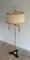 Brass and Wood Parquet Floor Lamp, 1970s, Image 1