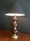 Messing und rot lackierte Lampe, 1960er 4