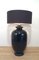 Große Lampe aus schwarz glasierter Keramik von Saronno, Italien, 1960er 1