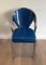 Chrome Chairs with Perforated with Blue Lacquered Metal, 1980s, Set of 4 8