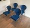 Chrome Chairs with Perforated with Blue Lacquered Metal, 1980s, Set of 4 9
