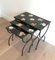 Ceramic & Metal Nesting Tables, 1950s, Set of 3 1