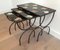 Ceramic & Metal Nesting Tables, 1950s, Set of 3 6