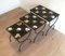 Tavolini ad incastro in ceramica e metallo, anni '50, set di 3, Immagine 2