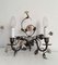 Bronze & Porcelain Wall Lamps with Flowers, 1920s, Set of 2, Image 3