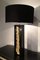 Black Lacquered Lamp with Golden Bronze Decoration, 1970s 1