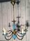 Small Chandelier in Blue and Brass Opaline, 1960s 4