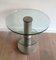 Brushed Metal & Glass Pedestal Table, 1960s, Image 2