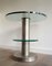 Brushed Metal & Glass Pedestal Table, 1960s 5