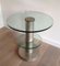 Brushed Metal & Glass Pedestal Table, 1960s 4