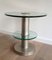 Brushed Metal & Glass Pedestal Table, 1960s 3