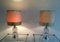 Glass and Chrome Lamps, 1970, Set of 2 1
