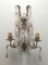 Large Gold Metal and Crystal Sconces, 1960s, Set of 2 3