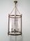 Neoclassical Brass and Silver Lantern with Round Faux Glass in Hard Plastic 6