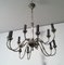 Neoclassical Silver Metal Chandelier, 1940s 1