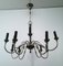 Lámpara de araña neoclásica de metal plateado, años 40, Imagen 7